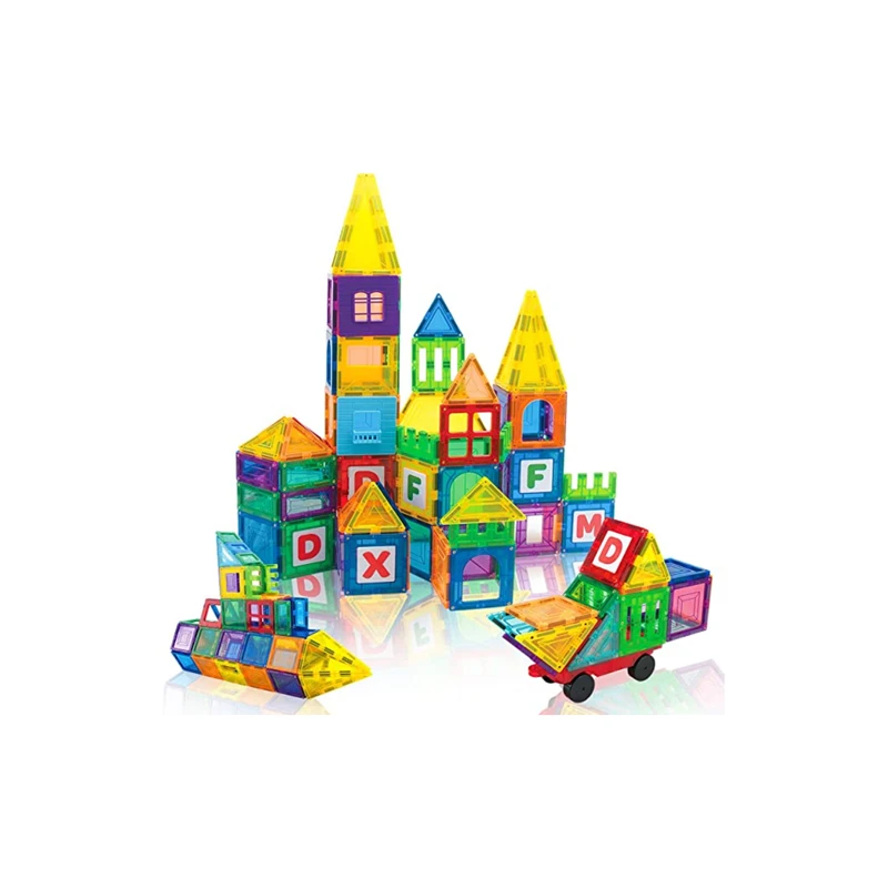 Магнитные строительные блоки 100, 120 шт., магнитные игрушки, строительные мощные магнитные плитки