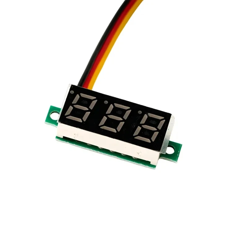 Two Cable Dc Voltage Meter Head Reverse Connection Protection 0.56 Inch Led Digital Voltmeter