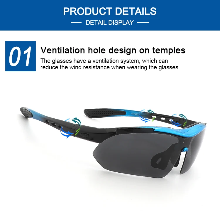 New Men Cycling outdoor Bicycle Bike UV400 Sports Sun Glasses with 5 pair lens