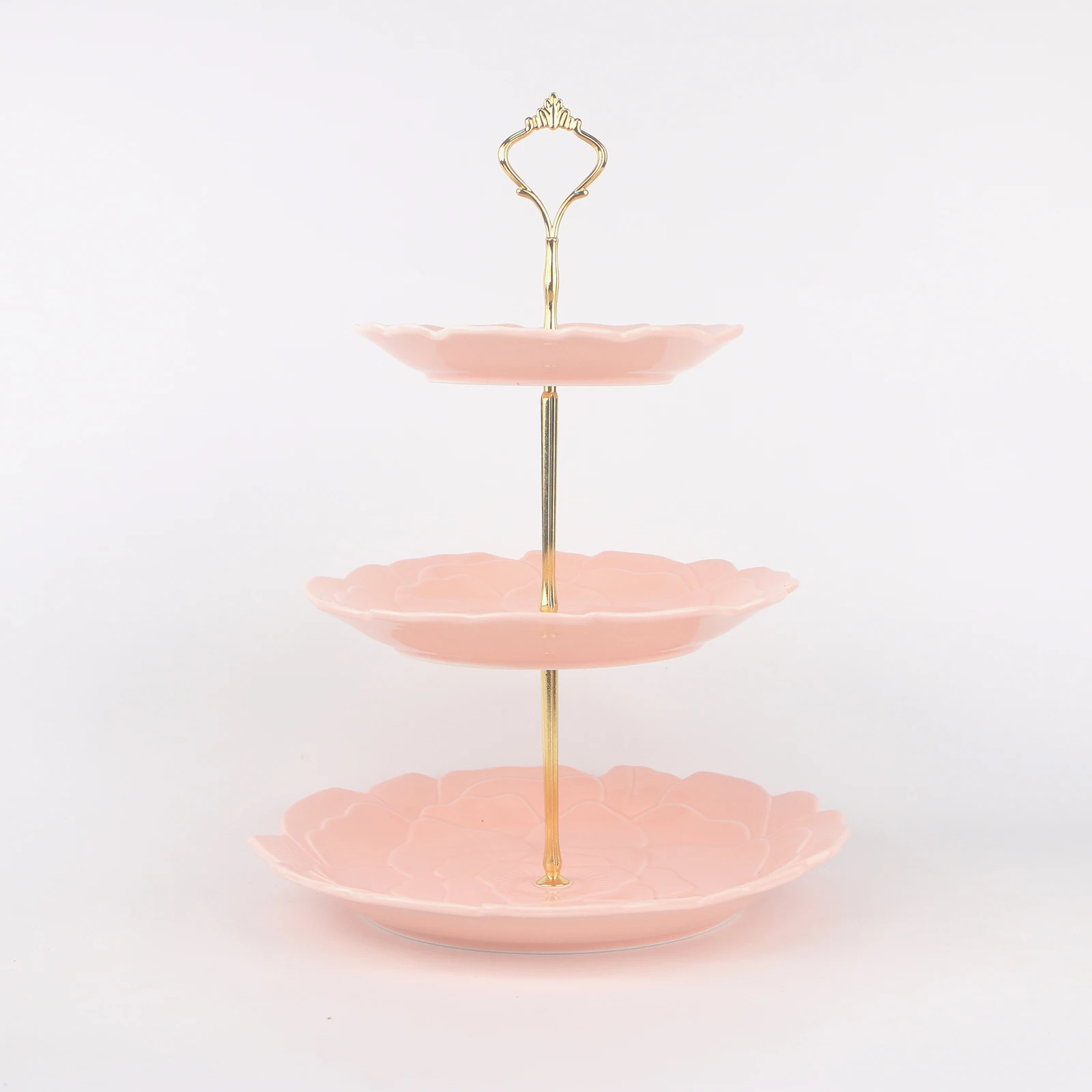 British afternoon tea three layers creative porcelain dessert color plate