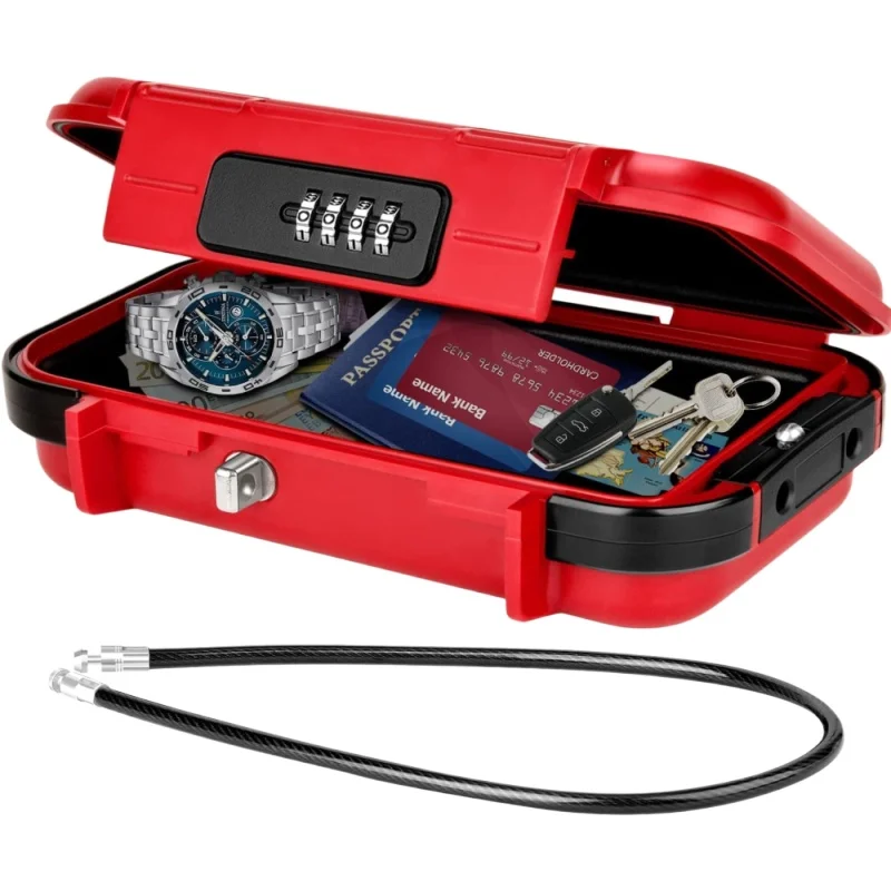 Waterproof Portable Safe Combination Lock Key Box Storage for Beach Travel Outdoor Lockbox Keybox abs case