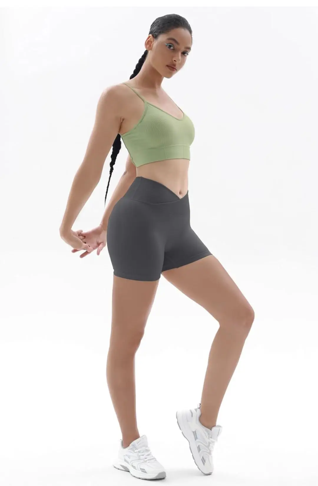 Hot Sale Custom  Seamless Yoga Pants Women Yoga Shorts Tights V Waist Scrunch Butt Short Legging