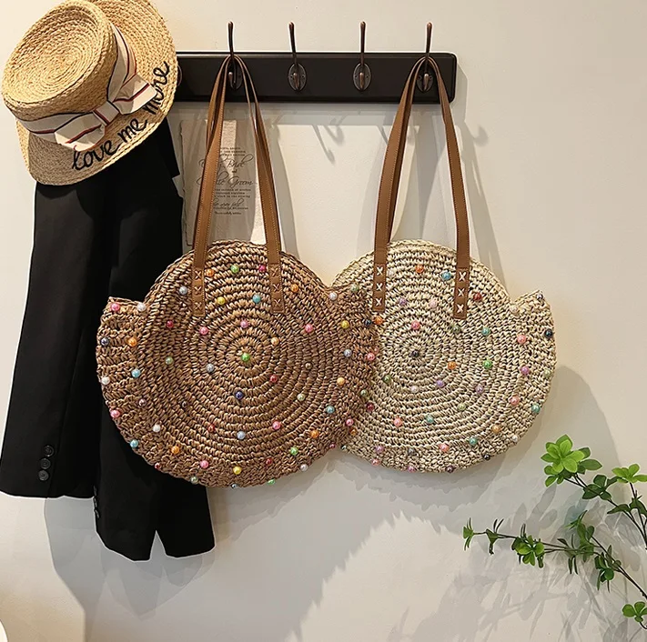 Stylish new handbags 2024 Light Lady Straw bags Lady High Quality Design Purses for women