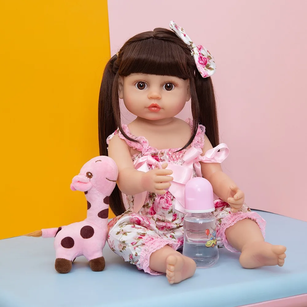 KEIUMI Reborn Dolls 55 CM Full Body Silicone Toddler Girl Dolls DIY Long Hair Playmate Toys
