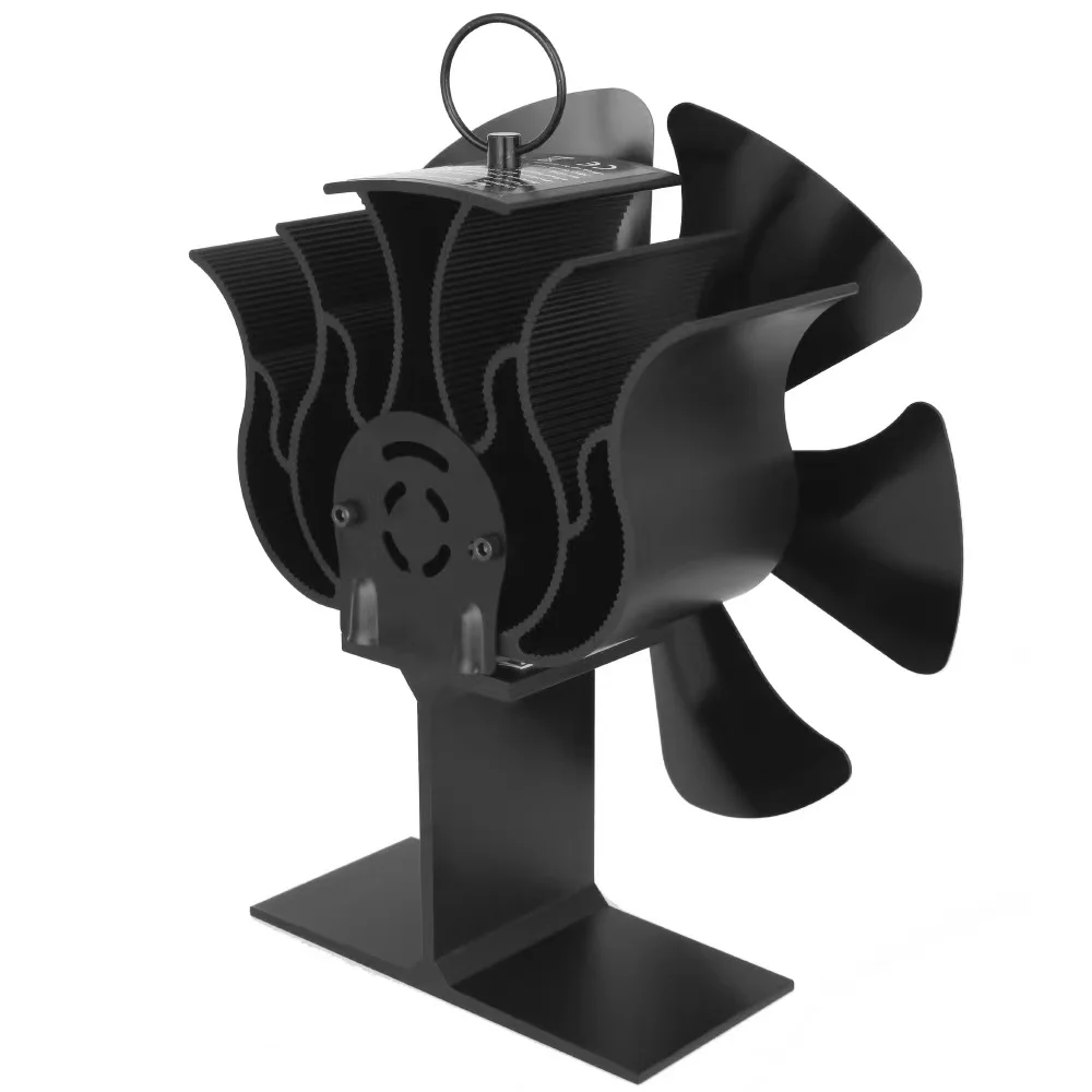Hot selling fireplace accessories more efficient small heat powered wood stove fan 6 blades