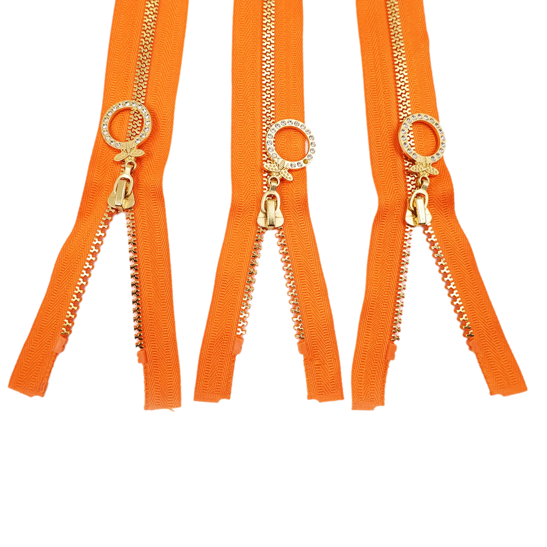 Custom 5# Polyester Colorful Plastic Zipper Supplier Orange Resin Zip Plastic Zipper For Jacket
