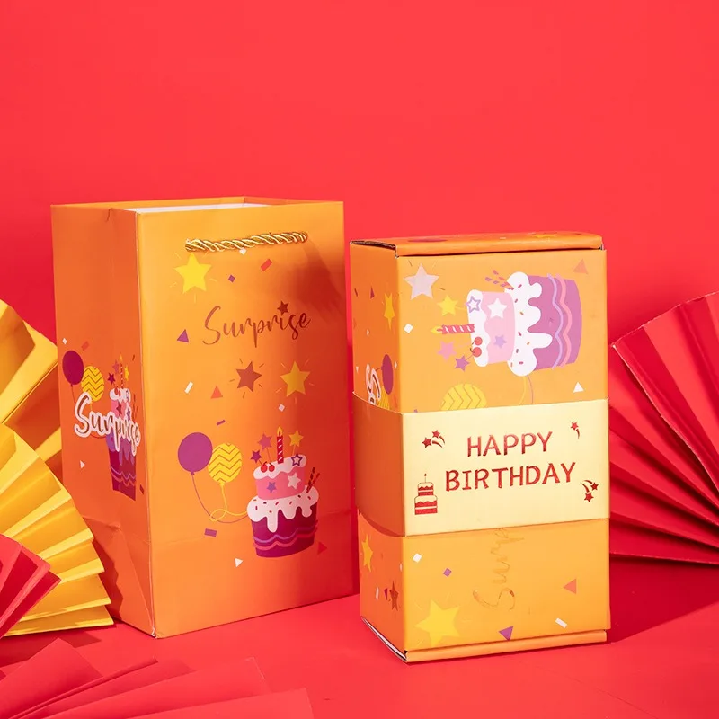 Ten weeks old children baby cake box companion gift full moon birthday party handheld birth gift back gift box packaging box