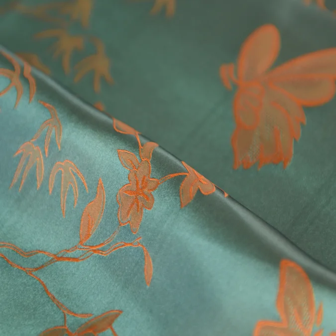 24MM Jacquard Silk Fabric Wholesale Interwoven  Custom Jacquard Fabric Real Silk Fabric For Garments