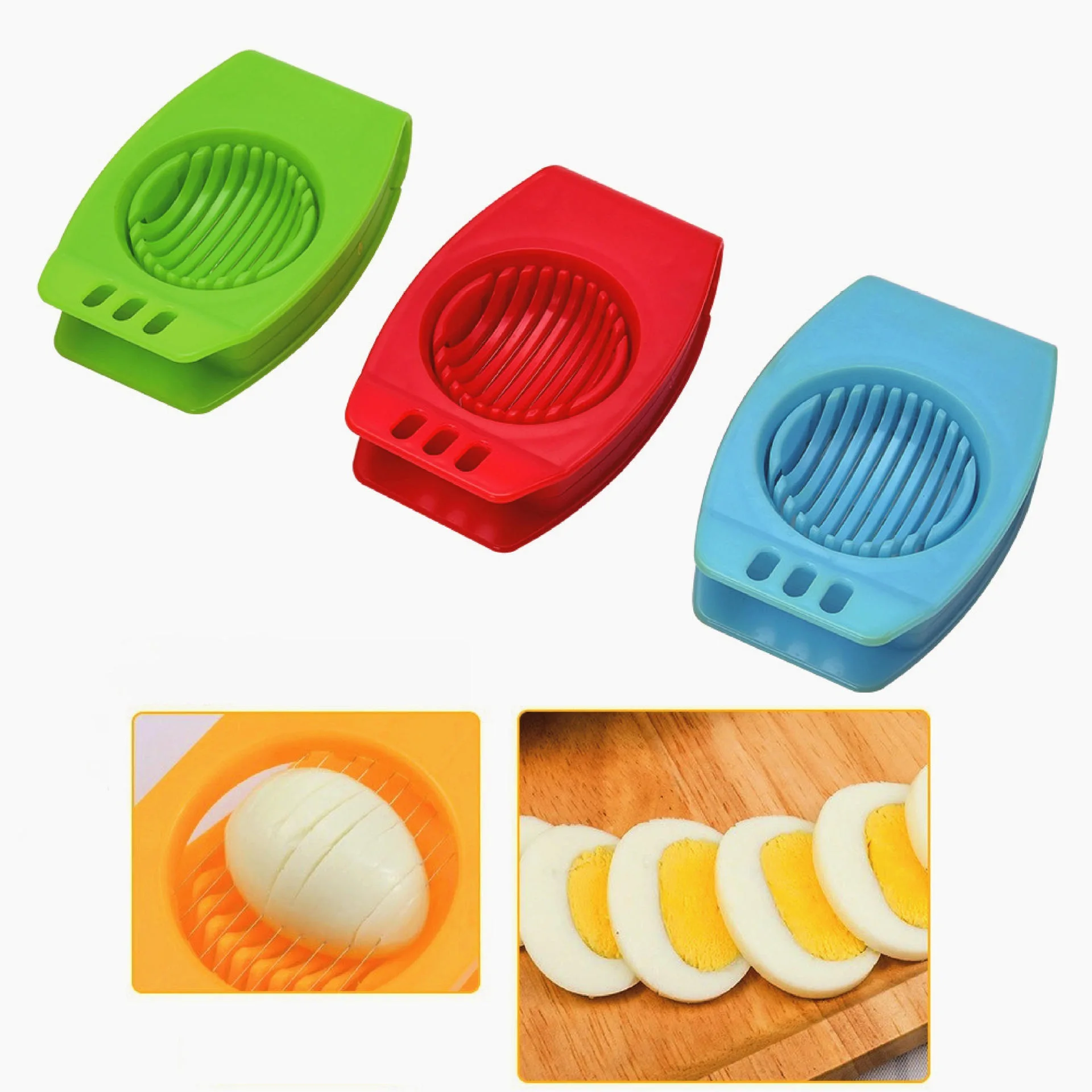 Plastic Boiled Egg Slicer Stainless Steel Egg Cutter Kitchen Accessories Slicing Cooking Gadgets