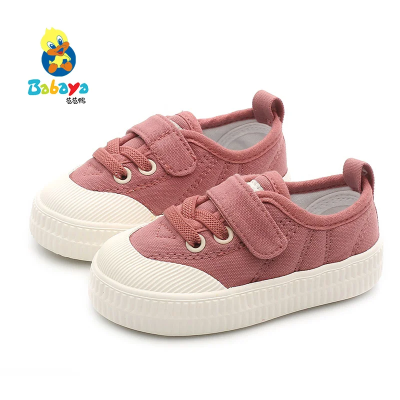 
9136 HUANQIU basic korean style soft sole canvas toddler shoes 