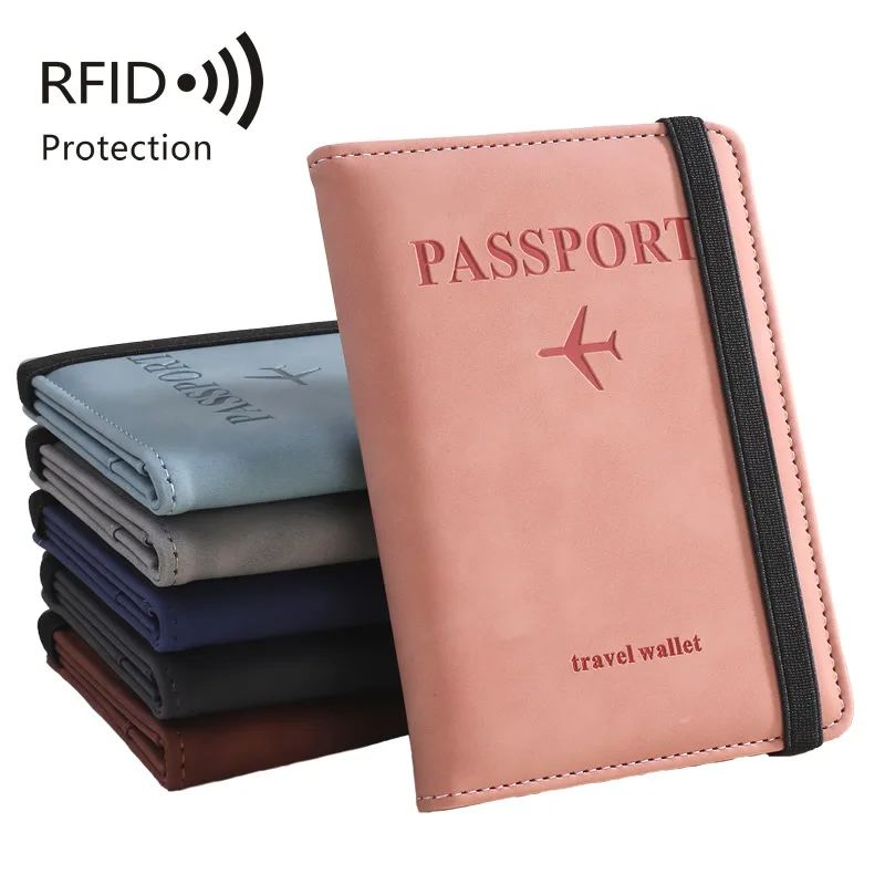 Letter Print Travel Cardful Women Men Passport Document ID Card Holder Solid Flight Ticket Clip Travel Accessories