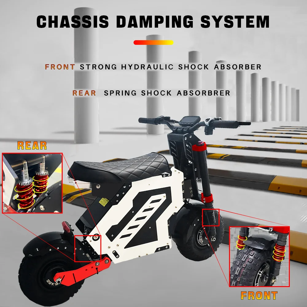 Dokma 14 Inch D-NOVA 52v 60v 72v moto E-scooter for Acrylic lighting customization electric scooter 40-100km/h