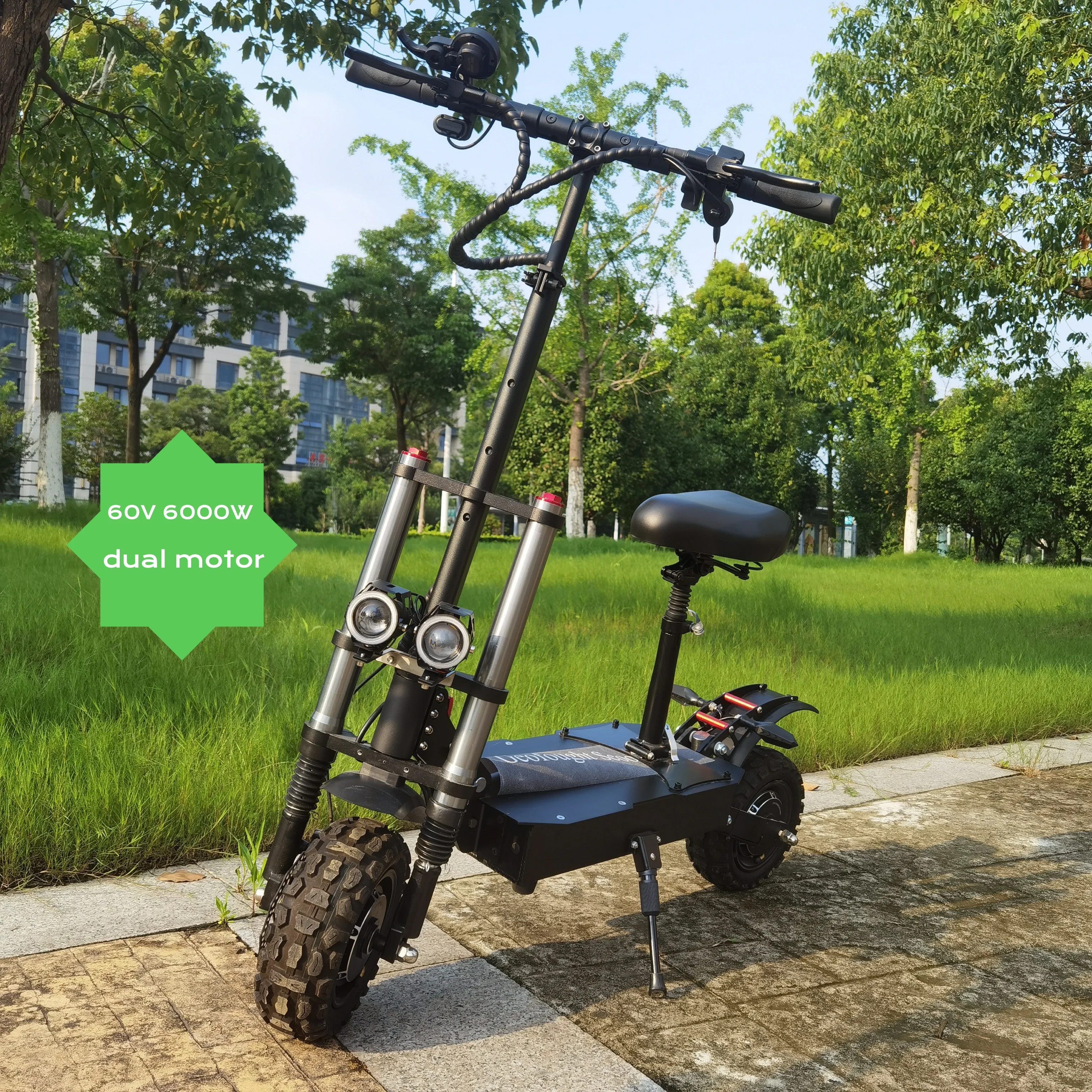 Geofought powerful 60V 3000w*2 2800W*2 dual motor 11 Inch fat tire 60-120km long range 30ah 40ah battery Adult Scooter Electric