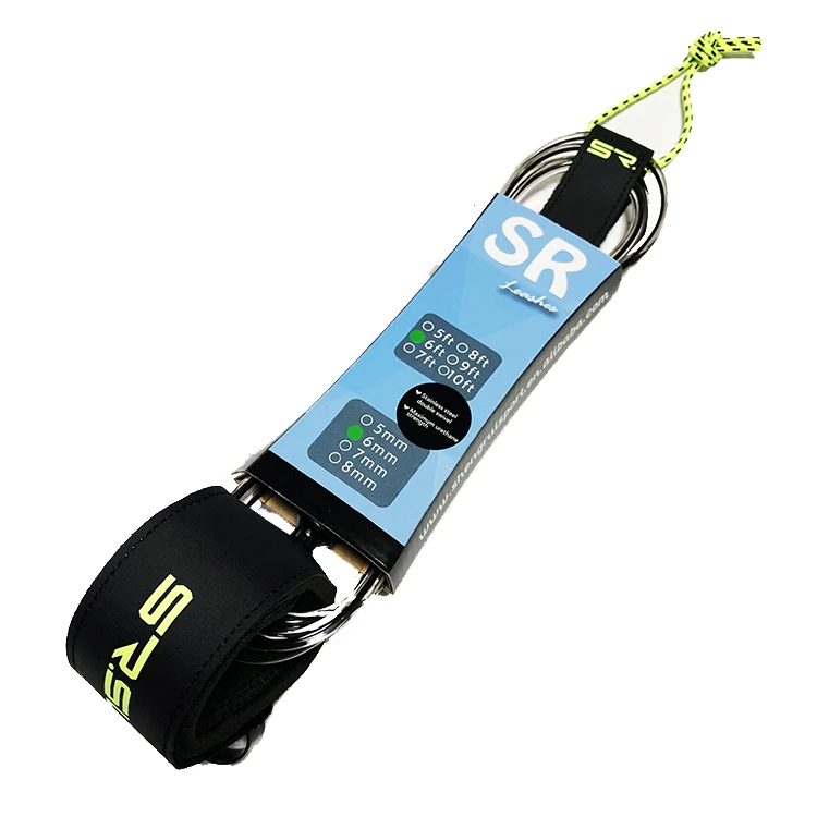 Quick release leather TPU full size logo Surfboard Leash regular comp rail saver safety leg rope wrist arm ankle surf board