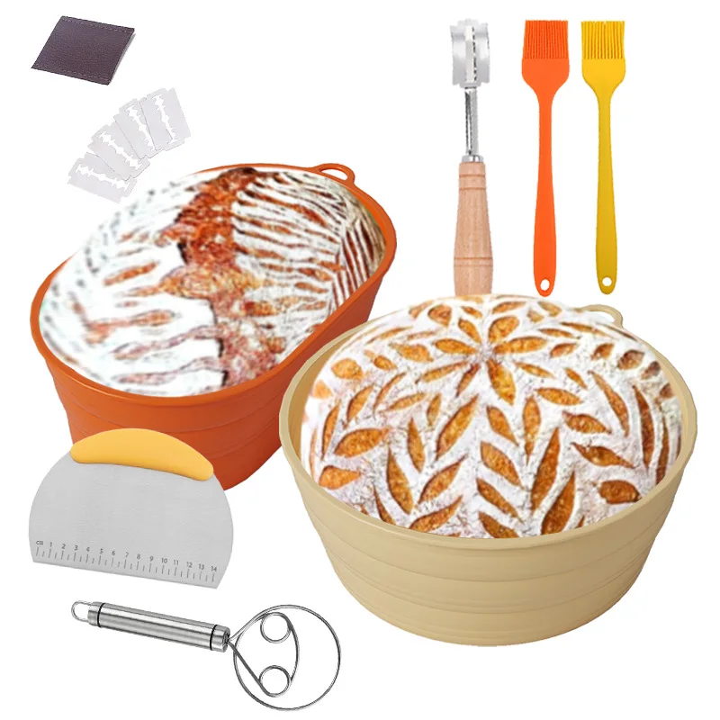 Silicone Proofing Baskets for Sourdough Bread Baking Kitchen Making Air Fryers Oven Microwave Cake Pans for  Home Bakers