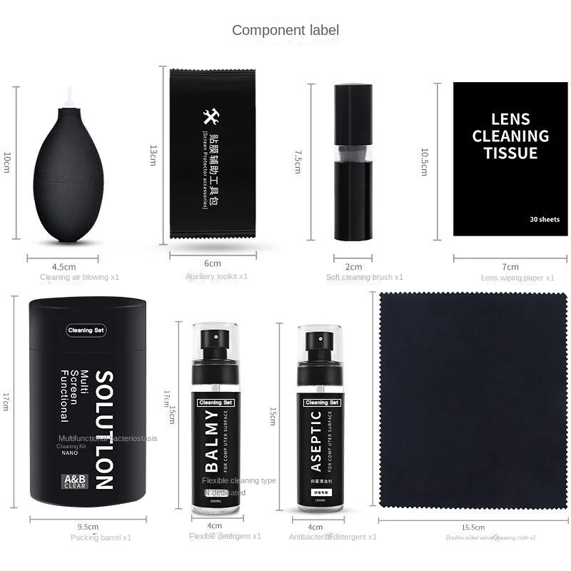 9in1 portable mobile phones cleaning kit 10ml screen cleaner spray with 30ml bonus cleaner