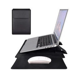 Стильная водонепроницаемая сумка для ноутбука 13, 14, 15 дюймов, сумка из искусственной кожи для путешествий, бизнеса, планшета, ноутбука, чехол, сумка для ноутбука с подставкой