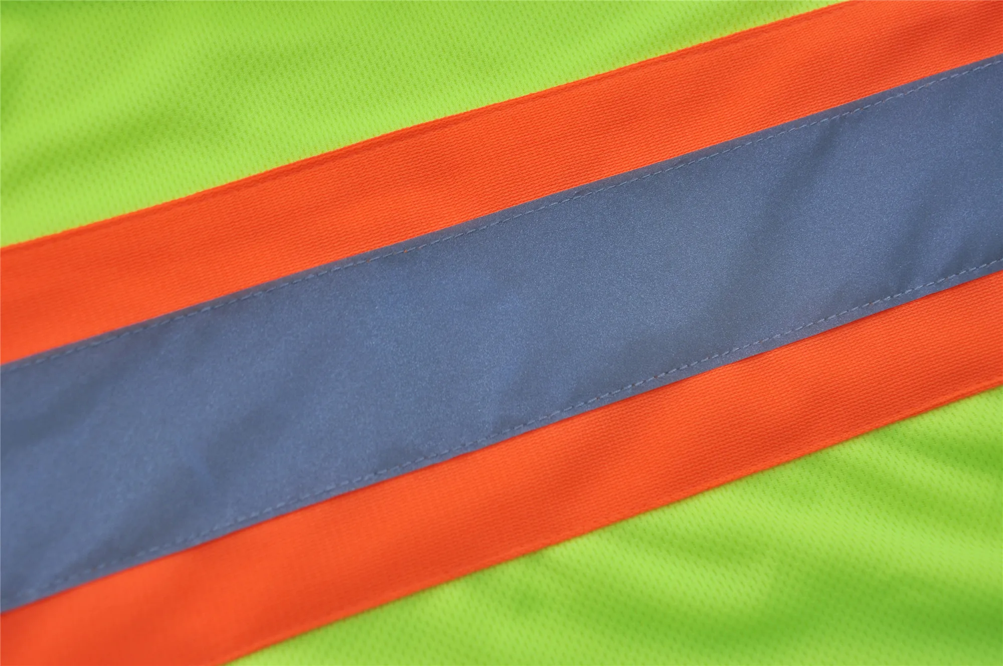 100% Cotton/Polyester Hi vis Orange  Reflective Safety Shirt with Knitted Reflective tape