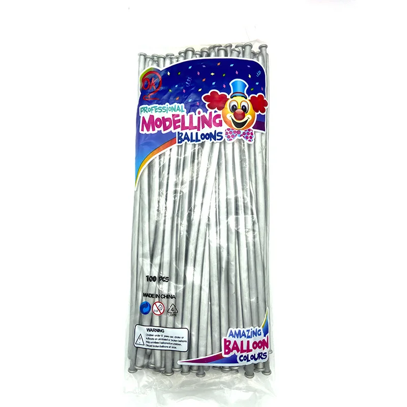 high quality style silver gold rose gold metallic chrome 260 q  long  twisting modeling  balloon for animal flower modeling