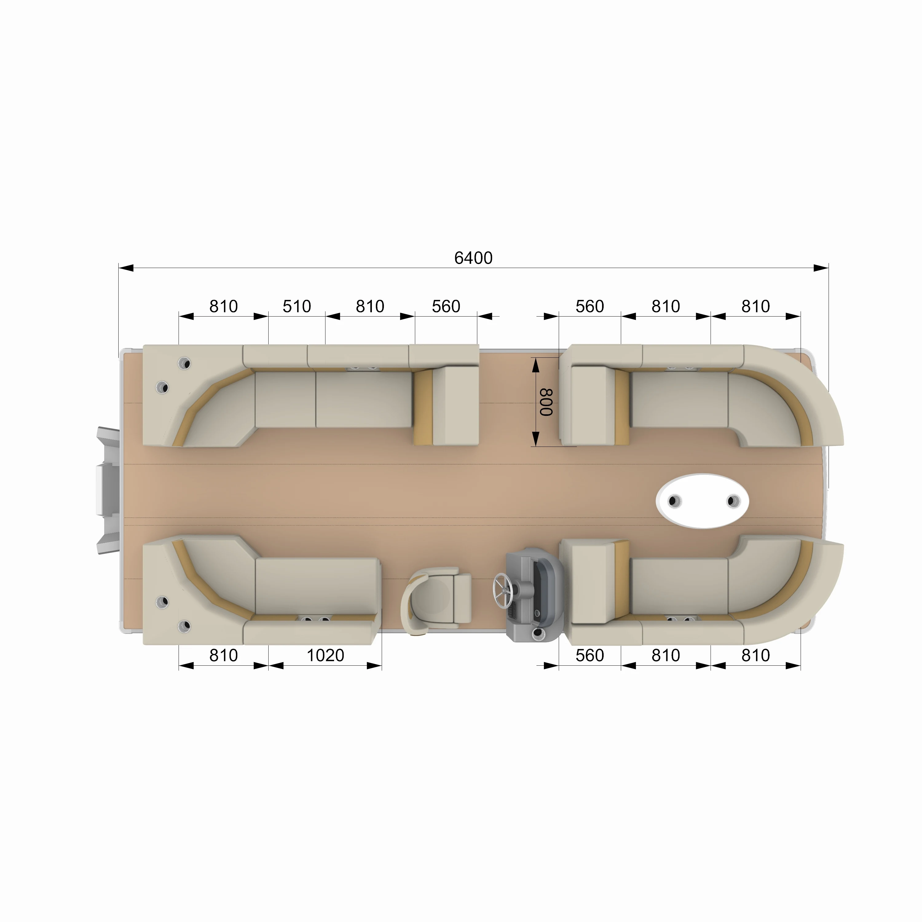 Allhouse Luxury 21ft Floating Pontoon Boat New Design Party Barge with Outboard Engine Aluminum Fiberglass Hull 6m length Sale