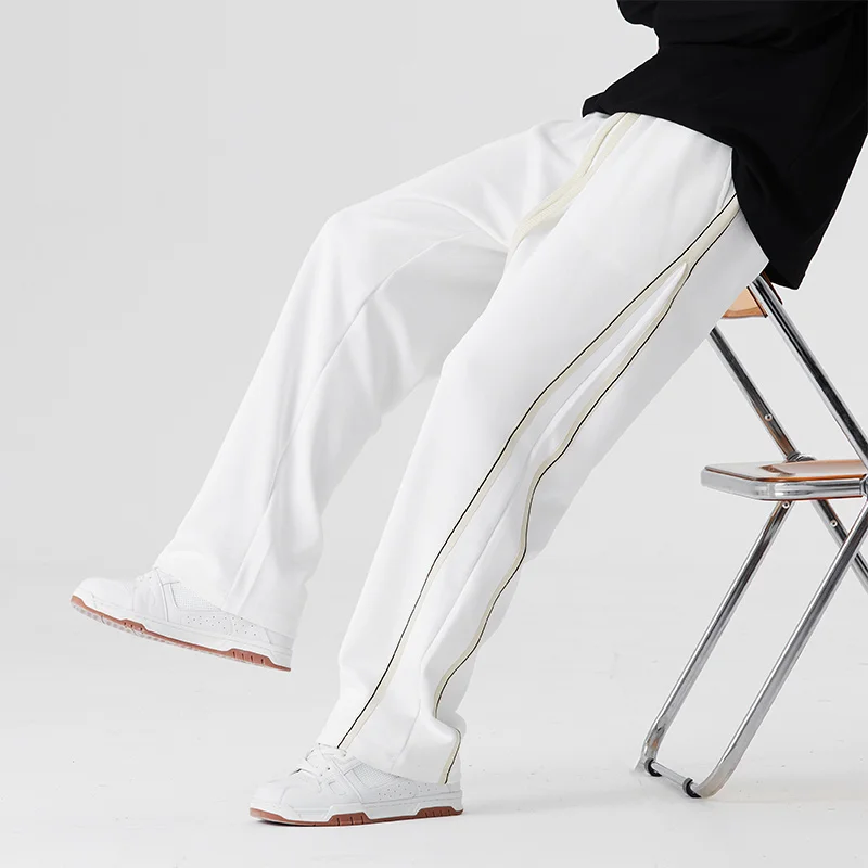 OEM custom side striped zippers fitness sport sweat running jogger track pants for man