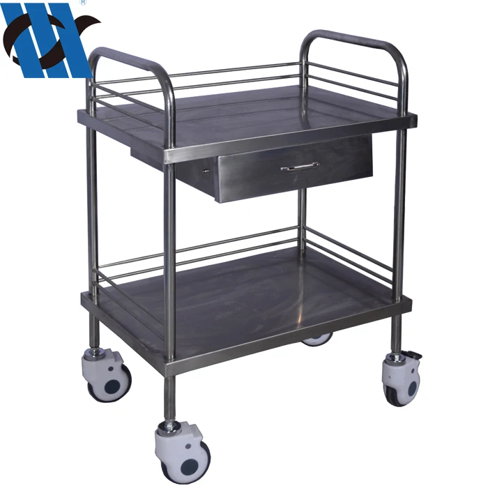 BDT205 hospital crash cart with drawers medical trolley stainless steel medical trolley