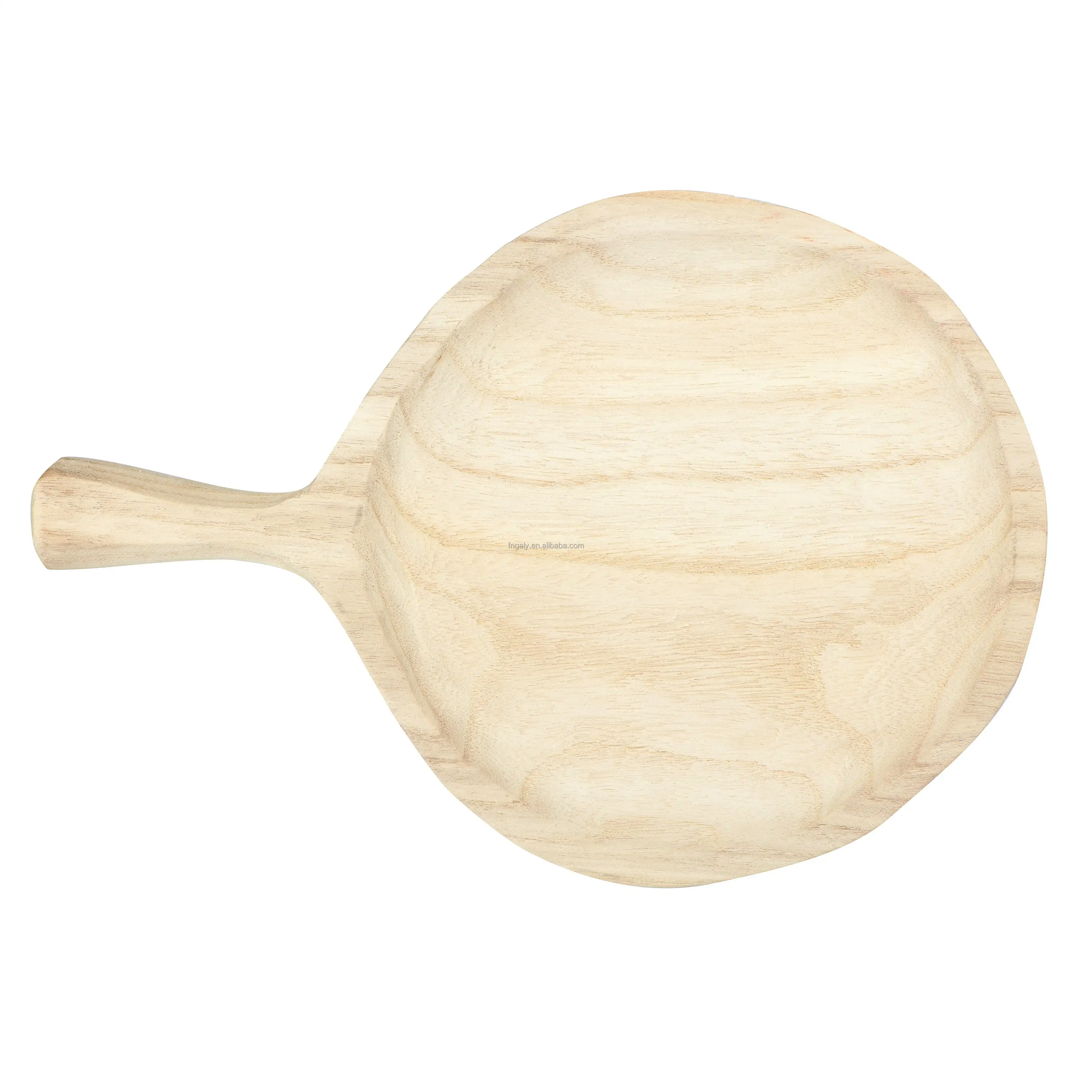 Сервисный поднос от производителя под заказ, кофейный поднос из твердой древесины, обеденная тарелка из павловнии с деревянной ручкой