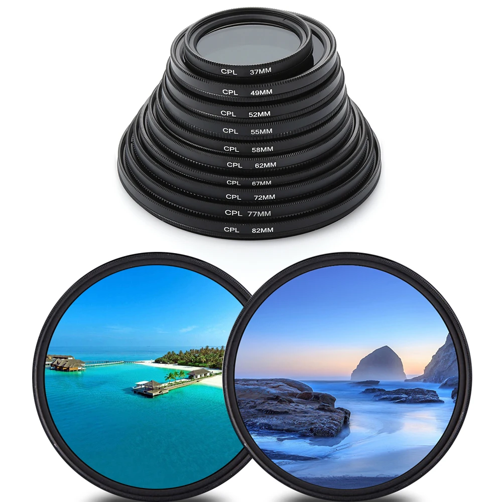CPL Filter 37 43 46 40.5 49 52 55 58 62mm 67mm 72mm 77mm 82 Circular Polarizer Polarizing Filter for Canon Nikon Sony Fujifilm