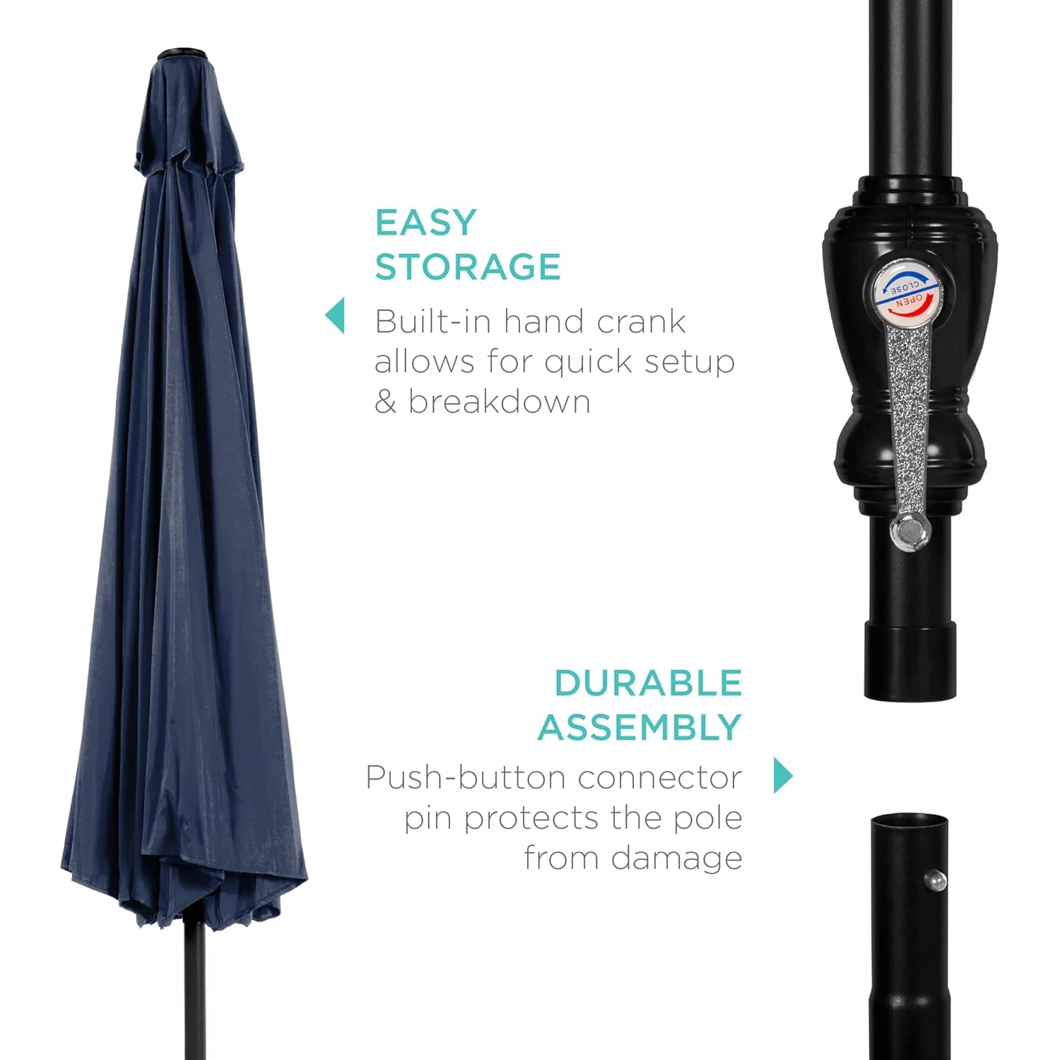 Outdoor Parasol Courtyard Umbrella Large Garden Sun Umbrella Patio Umbrella With Steering Center Column