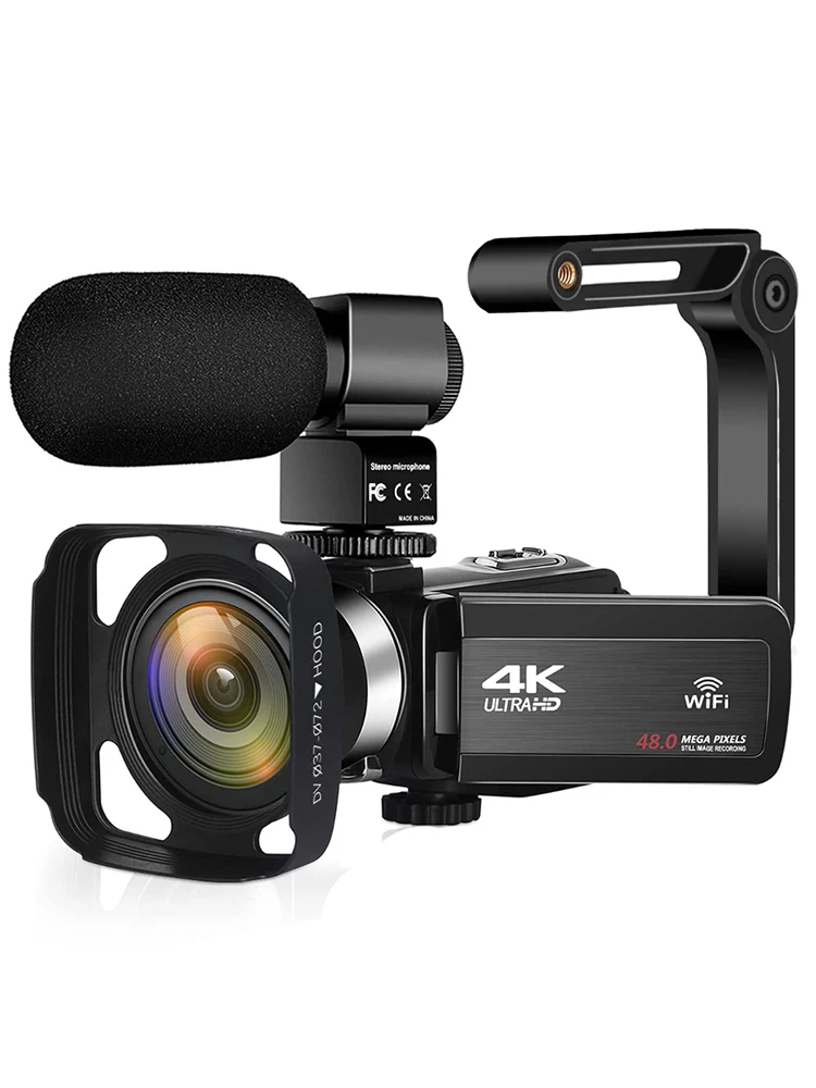 Video Camcorder 4K 48MP 16X Digital Zoom Camera Built-in Fill Light Touch Screen Live Streaming For Youtube Vlog Recorder Webcam