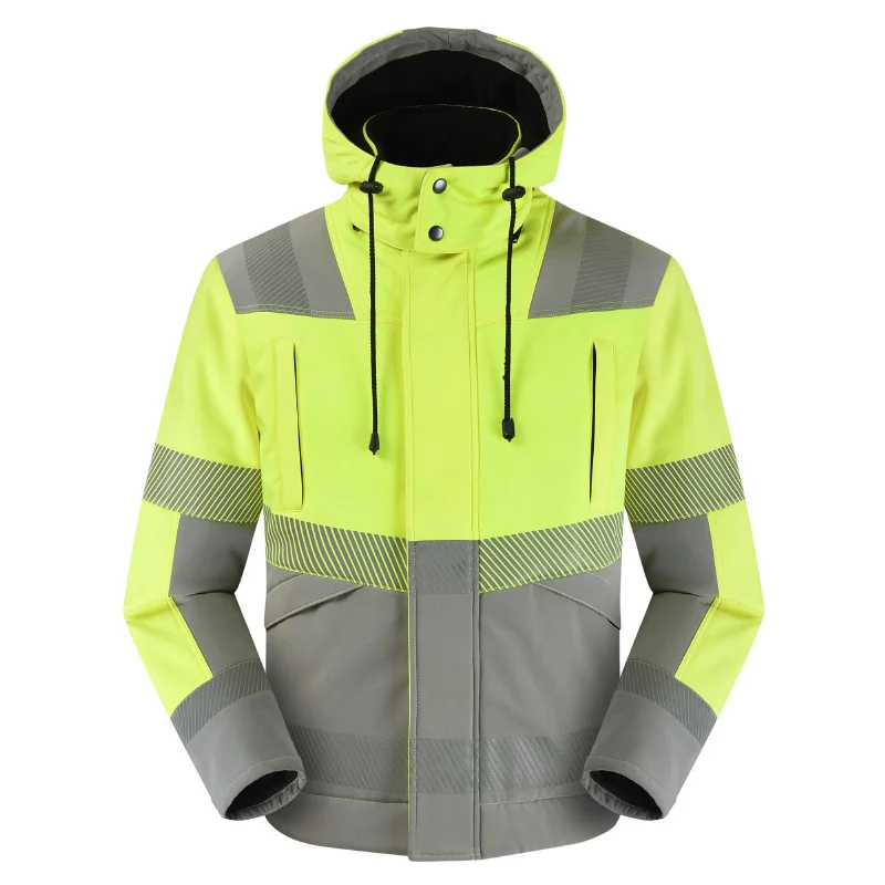 
Sell well customize Amazon wholesale Hi Vis softshell jacket construction safety Reflective winter safety clothing 