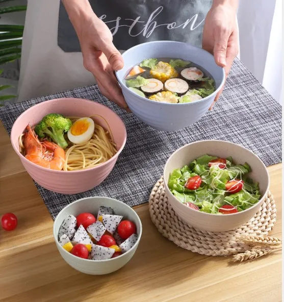 Economical Custom Design Colorful Lightweight wheat straw bowls unbreakable rice bowls