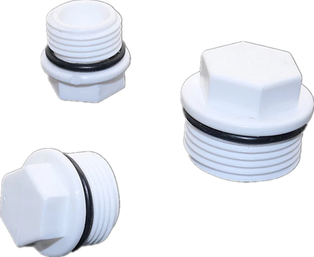 PVC Pipe End Plugs 1/2',3/4',1' Male Thread Drip Irrigation Fittings Garden Tube Waterstop Pipe Connector