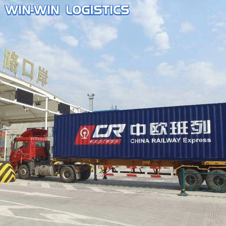 Transport container from china to germany poland europe netherlands uk freight 40ft train cheap fast railway shipping cost