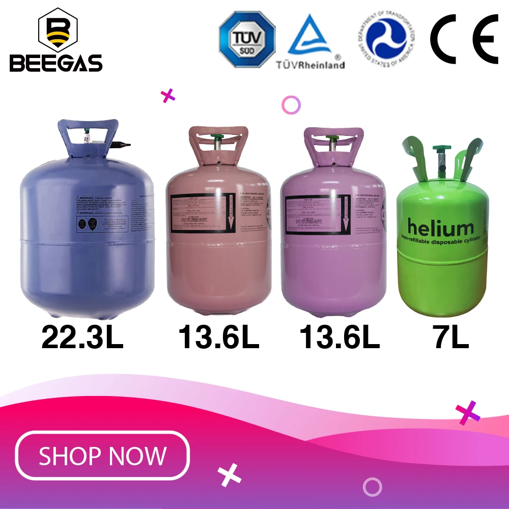99.999% helium 50 balloon party gas cylinder 13L disposable Helium gas tank