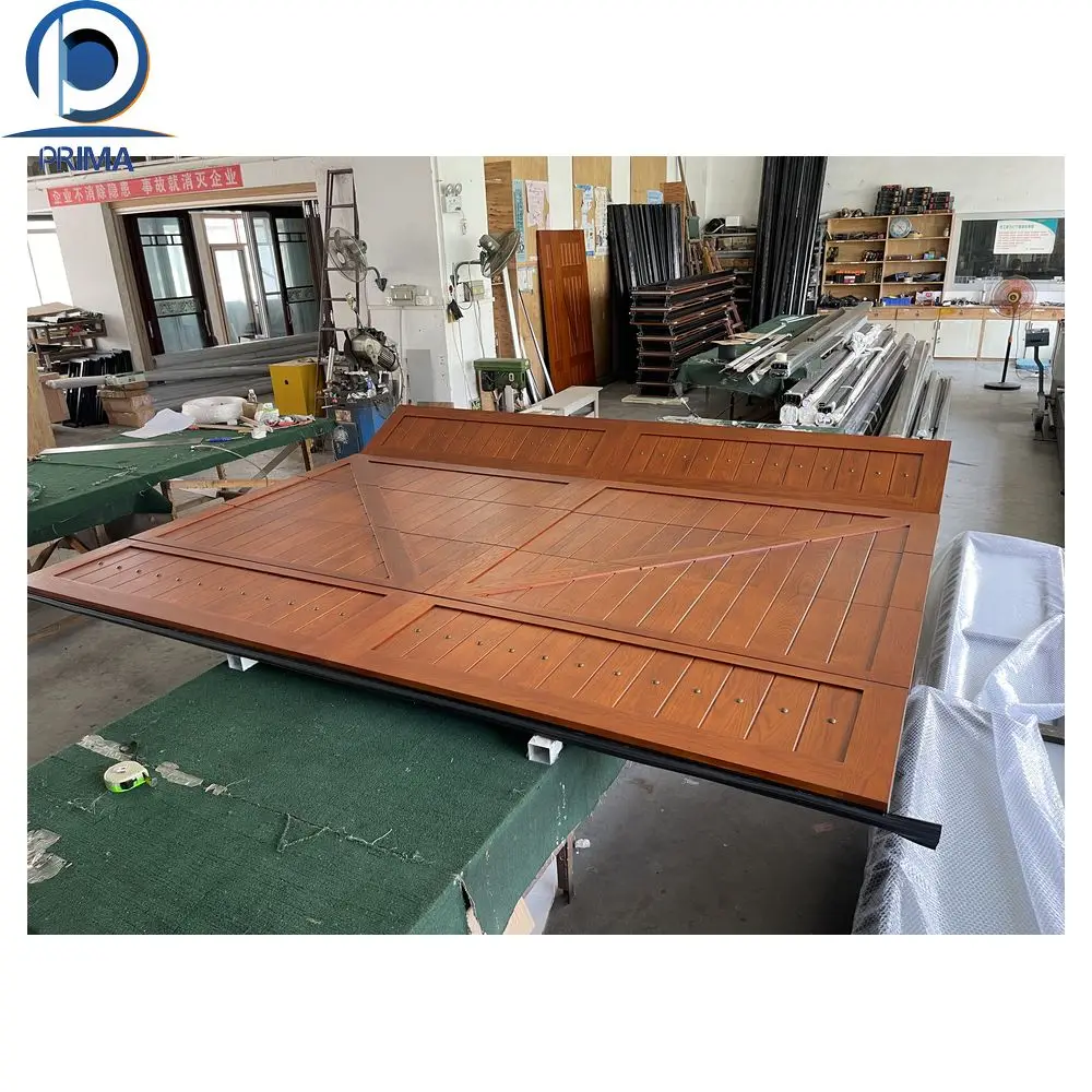 PRIMA Factory Direct Customized Roll-Up Garage Door Insulated Automatic Wooden Glass Garage Door