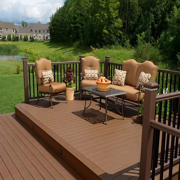 WPC composite outdoor decking terrace flooring solid hard wood board