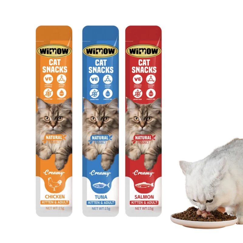 Factory cat snacks pet poached food ODM/OEM dog snacks Poached tuna and goat milk chicken breast Cat strip cat wet food