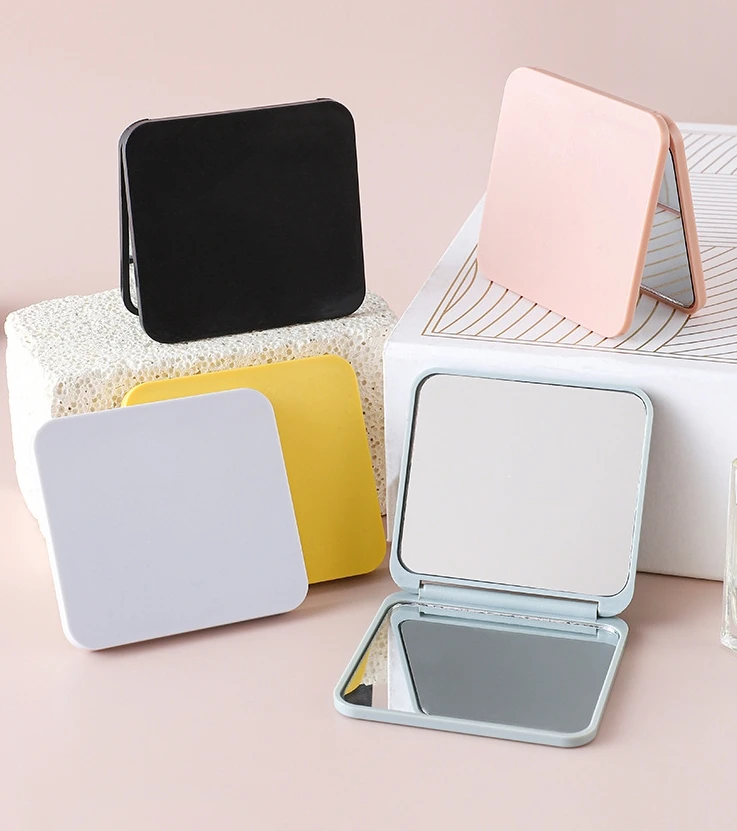 Wholesale Portable Folding Makeup Mirror Supports Trademark Custom Hand-Held Folding Mirrors