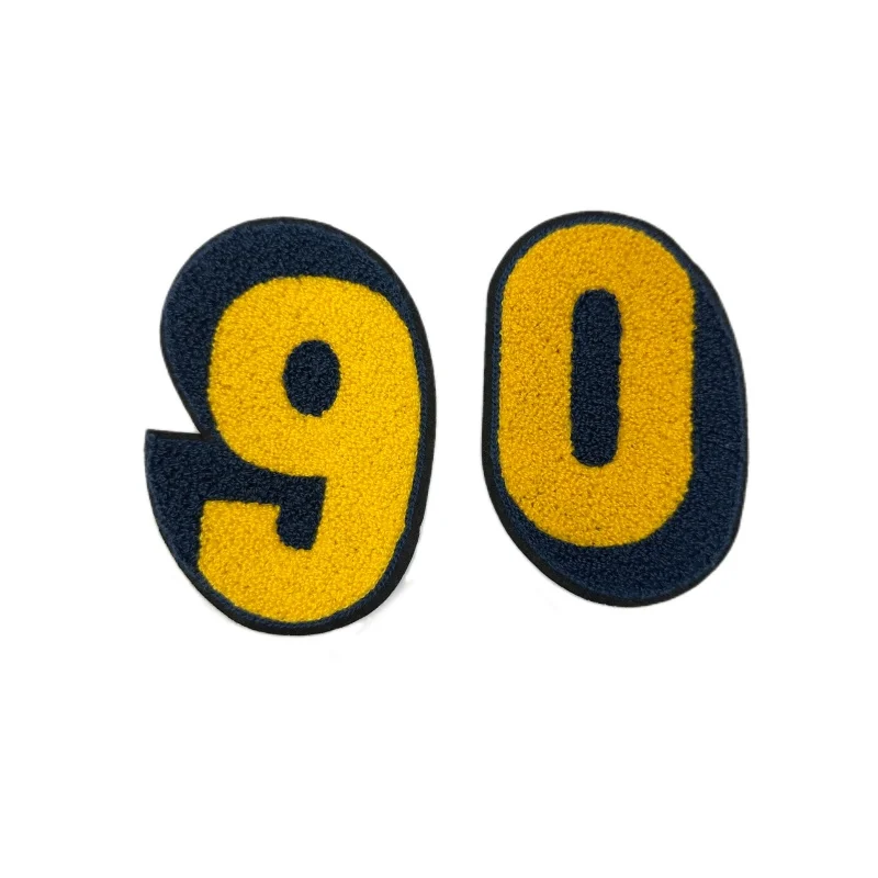 High Quality Embroidery colorful Patches Letter Arabic Numerals 0-9 For Clothing iron on custom patches