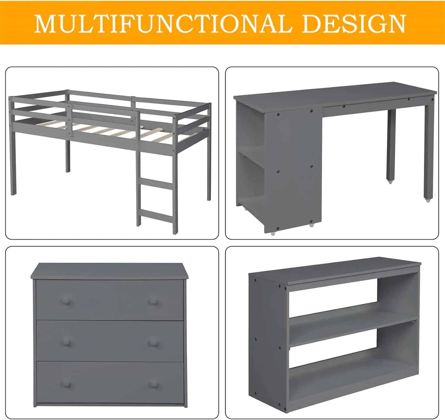 LM KIDS  bedroom sets latest wooden bed designs Portable Desk  Loft Bed Wood Loft Bed Frame with Storage Cabinet