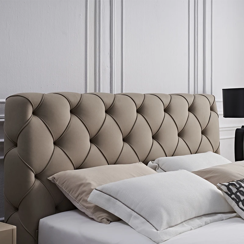 Audrey Modern Style Headboard Bedroom Furniture Bed Frame Easy Assembly Velvet Fabric Upholstered Bed