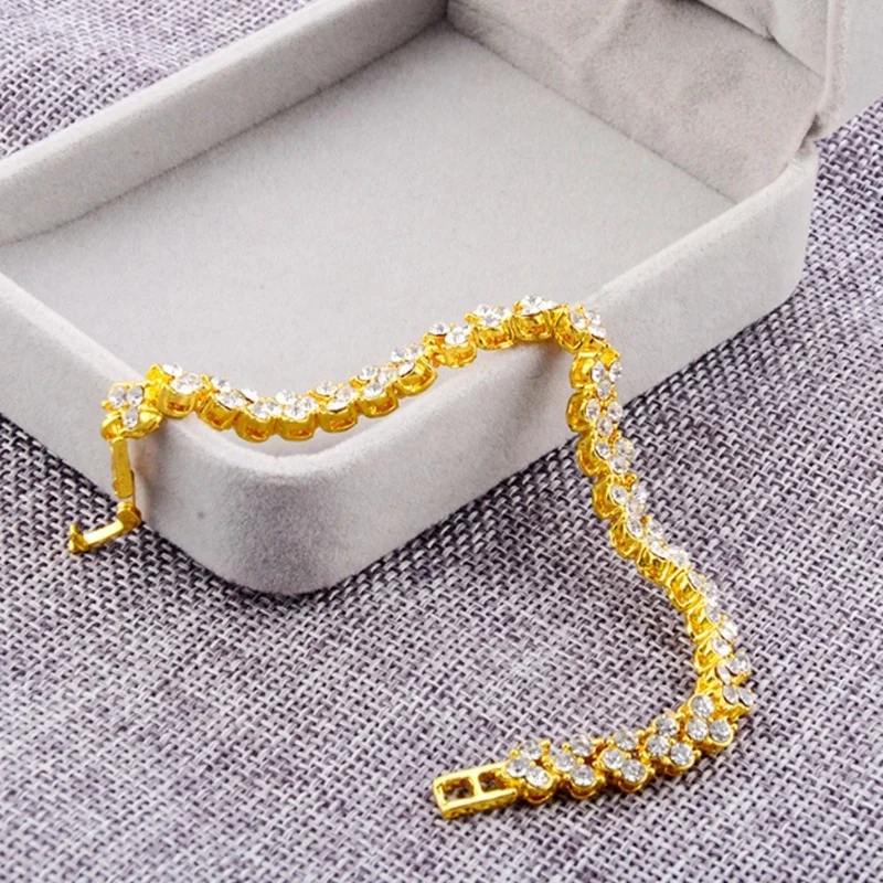 3 Colors Women Bracelets Fashion Roman Style Crystal Bracelets 925 Sterling Silver Bangles for Gifts Accessories