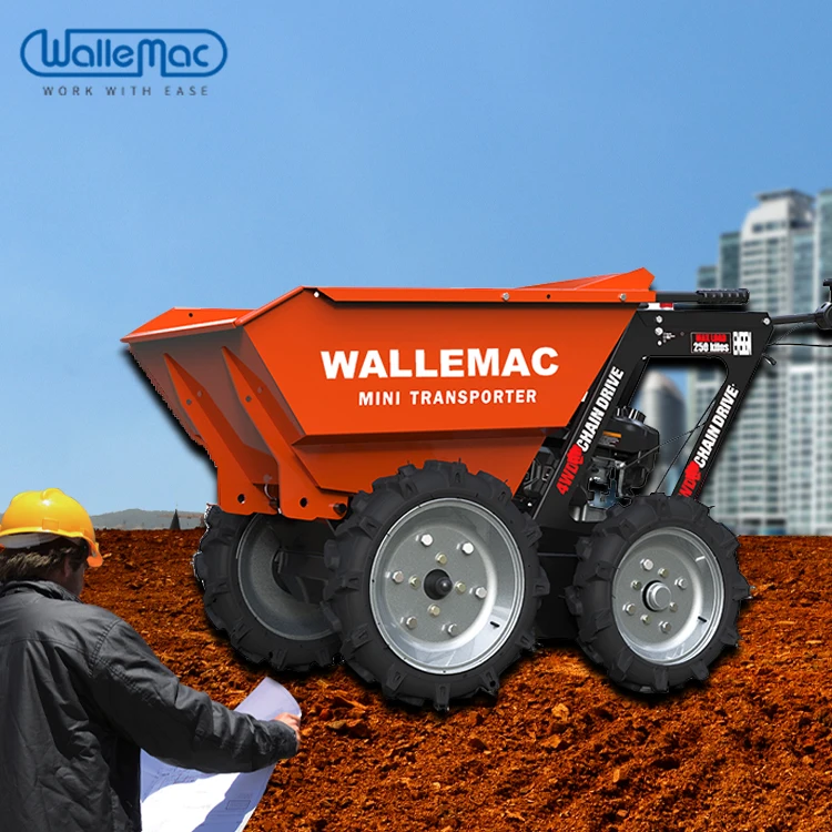 construction motorized wheel barrow mini wheel dumper transporter indoor and outdoor use