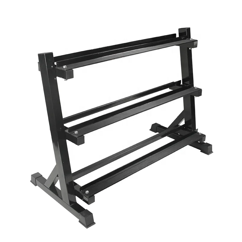 Factory Wholesale Dumbbell Rack Home Gym Weight Rack Dumbbell Storage Stand Holder Fitness Equipment 3 Tiers Hex Dumbbell Rack