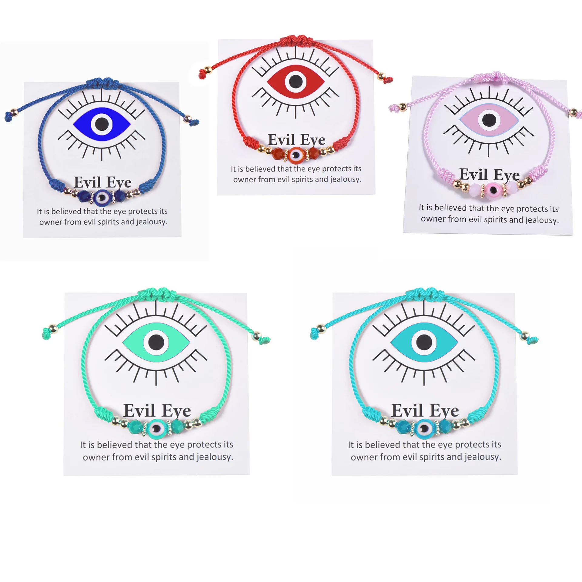 New Arrival Handmade Adjustable Colored Rope Evil Eye Bracelet Protection Mal De Ojo Bracelets