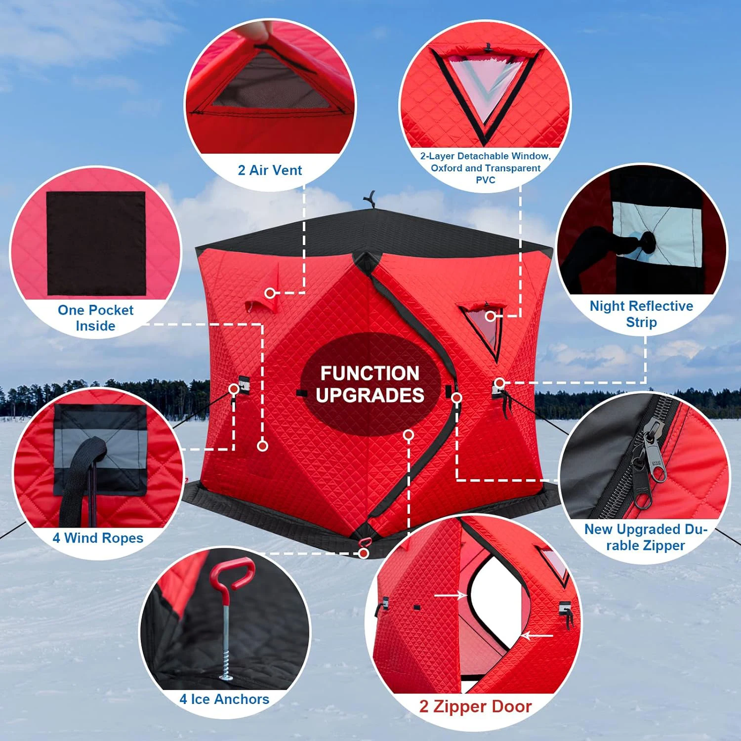 outdoor ice fishing tent extra large insulated windproof and warm winter tent support for customized sauna tents