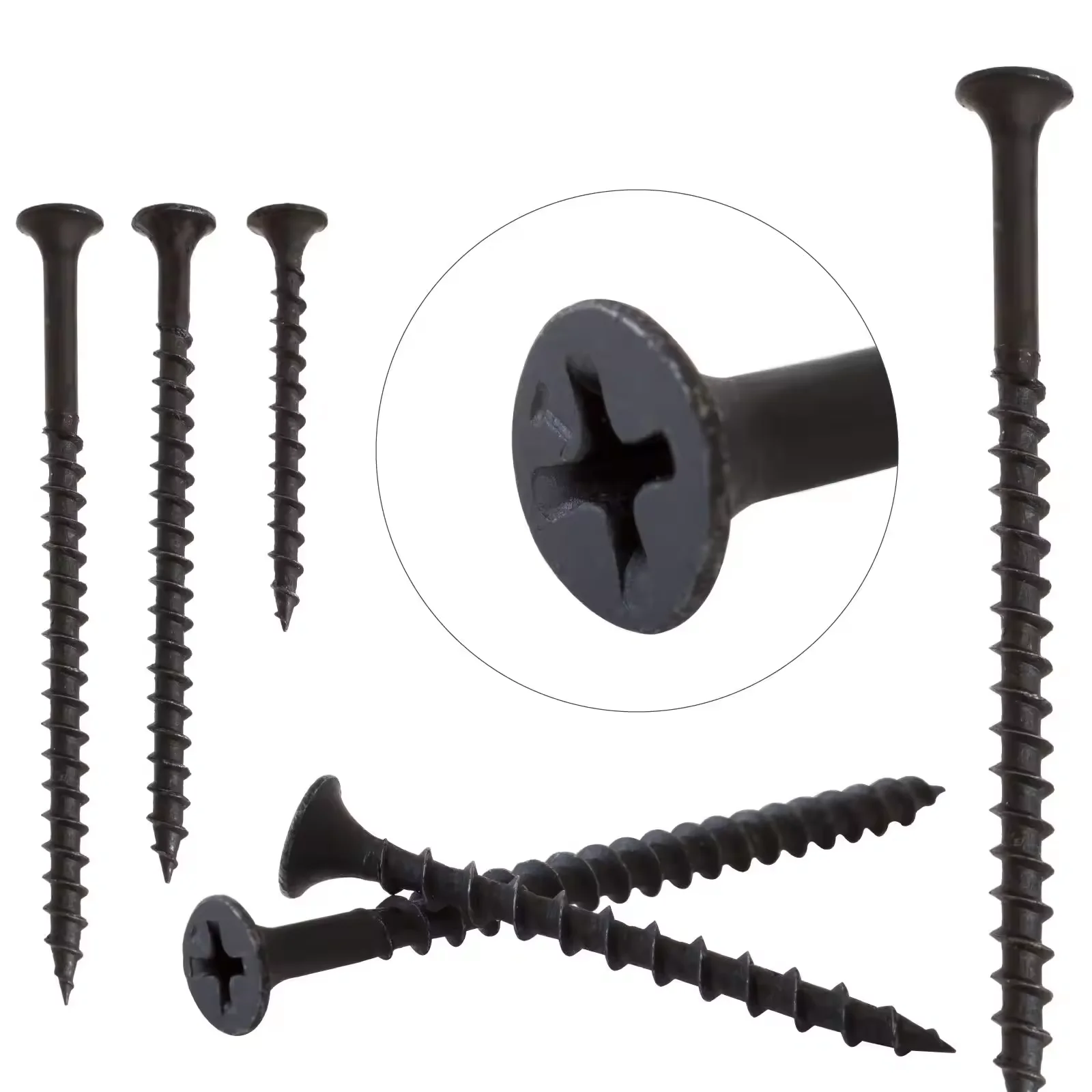 Fine Thread black Phosphorus Drywall Screw Countersunk Head Self-tapping Screw Woodworking Plasterboard Drywall Screw