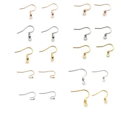 Оптовая продажа, позолоченные гипоаллергенные серьги-Крючки из нержавеющей стали 316 для самостоятельного изготовления женских сережек, ювелирные изделия
