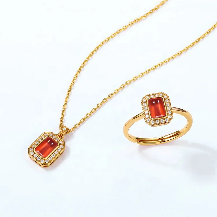925 Sterling Silver Gem Ring Natural Red Garnet Wedding Engagement Rings For Women Fine Jewelry
